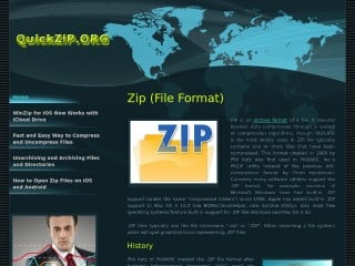Screenshot sito: QuickZip
