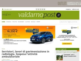 Screenshot sito: ValdarnoPost