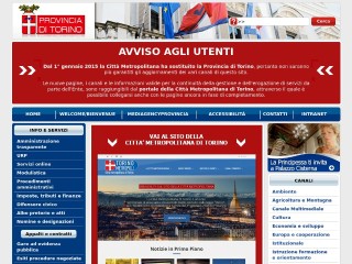 Screenshot sito: Provincia di Torino