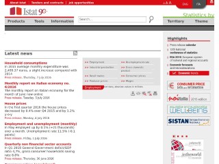 Screenshot sito: Istat