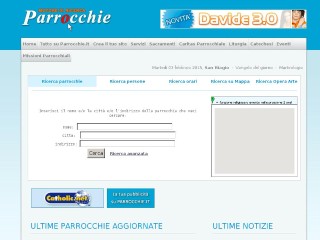 Screenshot sito: Parrocchie Italiane