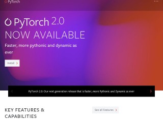 Screenshot sito: PyTorch