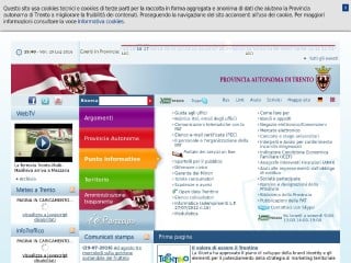 Screenshot sito: Provincia di Trento