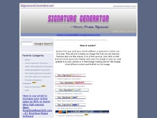 Screenshot sito: Signature Generator