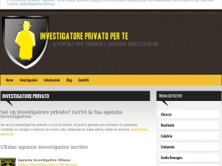 Screenshot sito: Investigatore privato per te