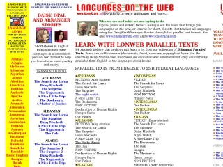 Screenshot sito: Languages on the web