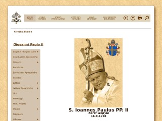 Screenshot sito: Il Santo Padre Giovanni Paolo II
