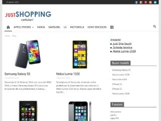 Screenshot sito: JustShopping Cellulari