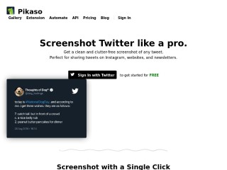 Screenshot sito: Pikaso