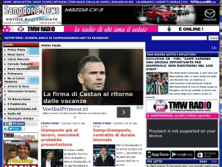 Screenshot sito: Sampdorianews.net