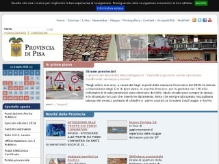 Screenshot sito: Provincia di Pisa