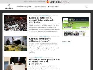 Screenshot sito: Politikos.it