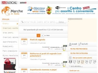 Screenshot sito: Marche in Festa