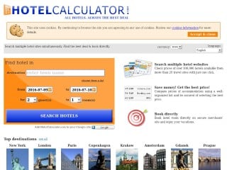 Screenshot sito: HotelCalculator