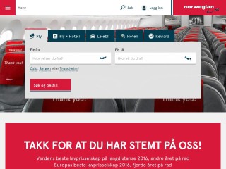 Screenshot sito: Norwegian