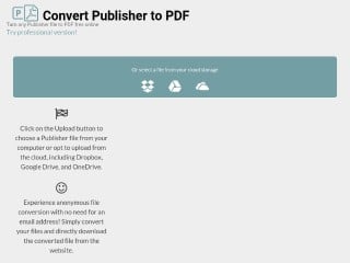 Screenshot sito: Publisher to pdf