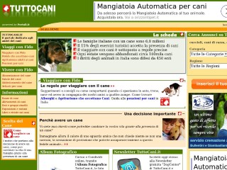 Screenshot sito: Tuttocani