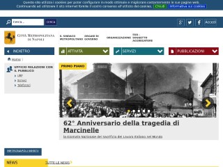 Screenshot sito: Provincia di Napoli