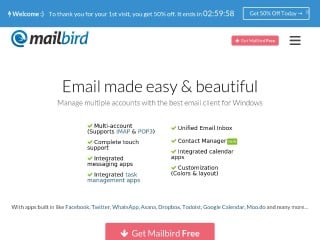Screenshot sito: Mailbird