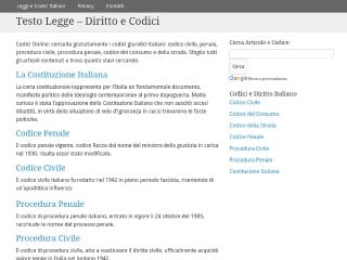 Screenshot sito: Testolegge.com
