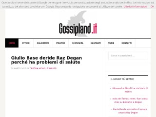 Screenshot sito: Gossipland
