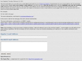 Screenshot sito: Email Encoder