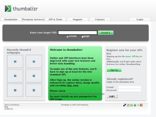 Screenshot sito: Thumbalizr