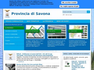 Screenshot sito: Provincia di Savona