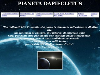 Screenshot sito: Pianeta Dapiecletus