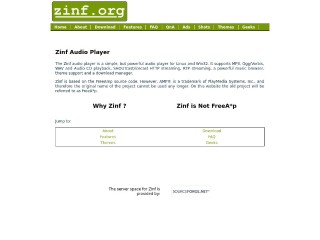 Screenshot sito: Zinf