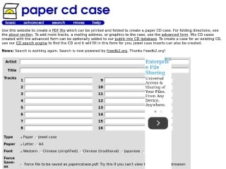 Screenshot sito: Paper CD case