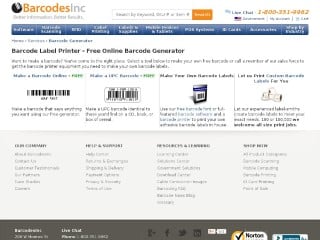 Screenshot sito: Barcode Label Printer
