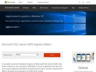Screenshot sito: SQL Server Express