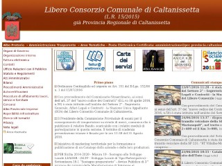 Screenshot sito: Provincia di Caltanissetta