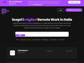 Screenshot sito: Italia Remote Work