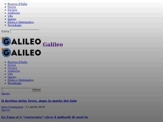Screenshot sito: Galileo Net