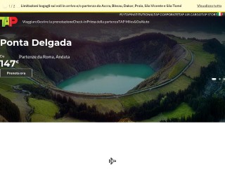 Screenshot sito: Tap Portugal