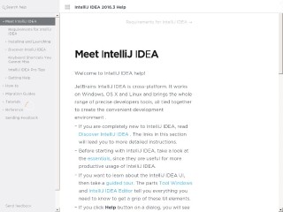 Screenshot sito: IntelliJ Idea Web Help