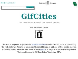 Screenshot sito: GifCities.org