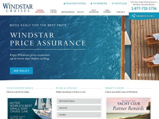 Screenshot sito: Windstar Cruises