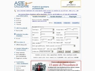 Screenshot sito: Aste Giudiziarie