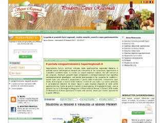 Screenshot sito: Sapori Regionali