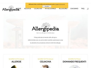 Screenshot sito: Allergipedia