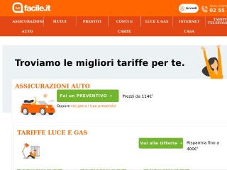 Screenshot sito: Facile.it