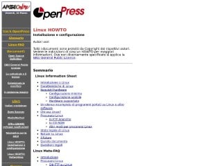Screenshot sito: Linux Installazione e configurazione