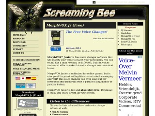 Screenshot sito: MorphVOX Junior