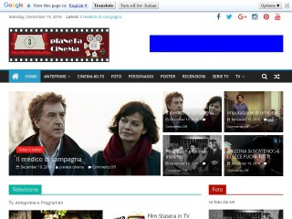 Screenshot sito: Pianeta Cinema