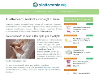Screenshot sito: Allattamento.org