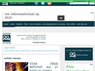 Screenshot sito: Notizie Cinema