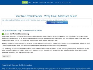 Screenshot sito: Verify email address